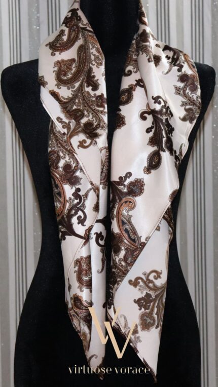 Foulard blanc Cachemire Soie d’ange
